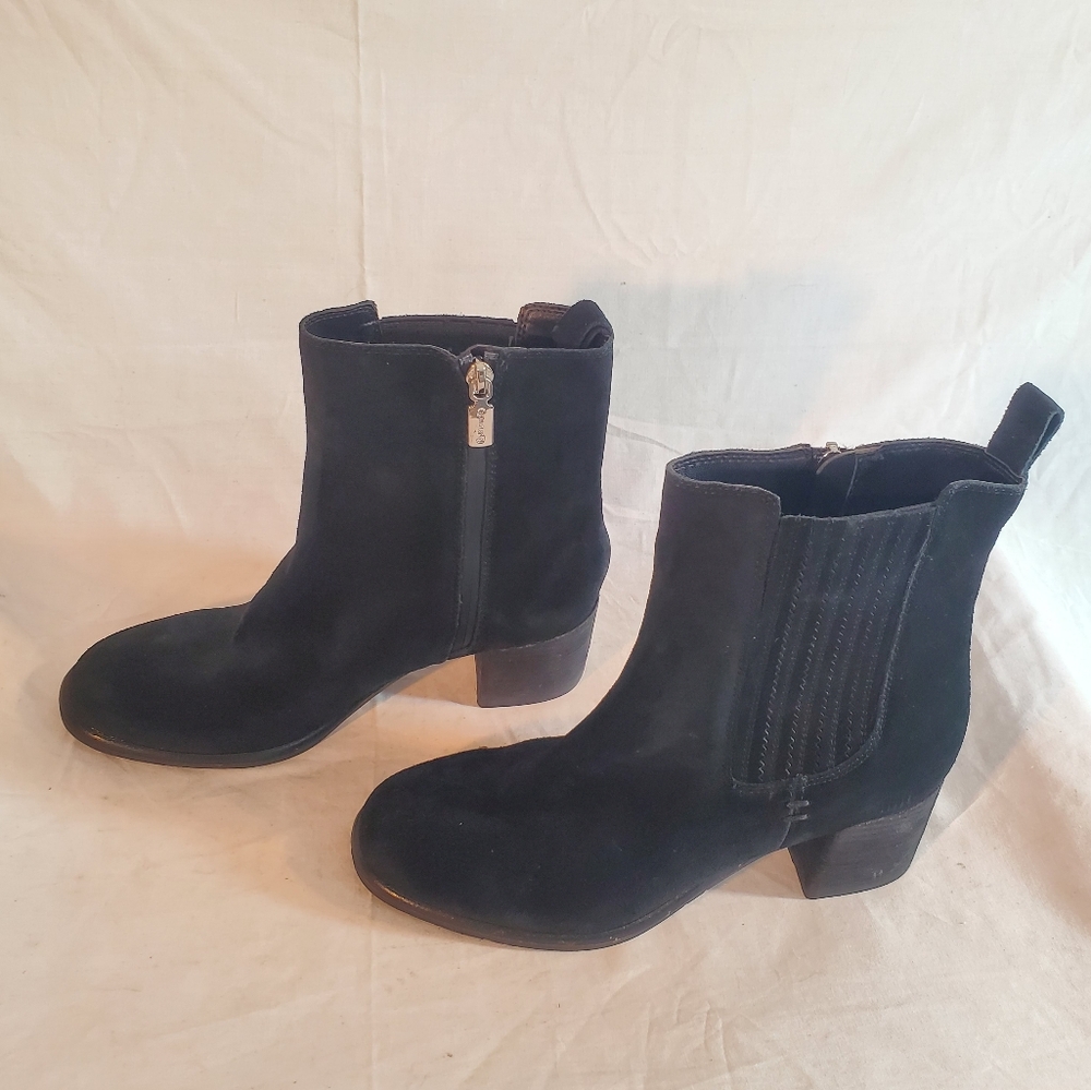 Blondo Sonali Women's Size 7.5 Black Suede Ankle Boots Waterproof Booties New